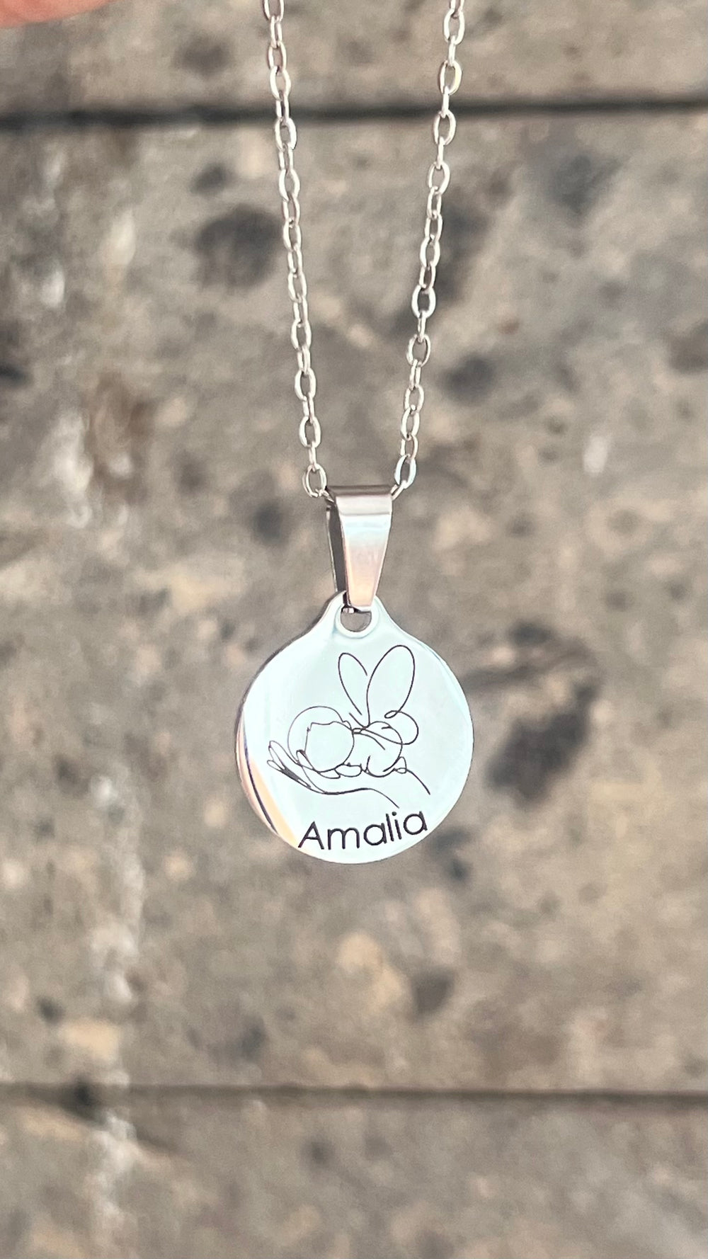 Collar baby círculo - Personalizado en acero