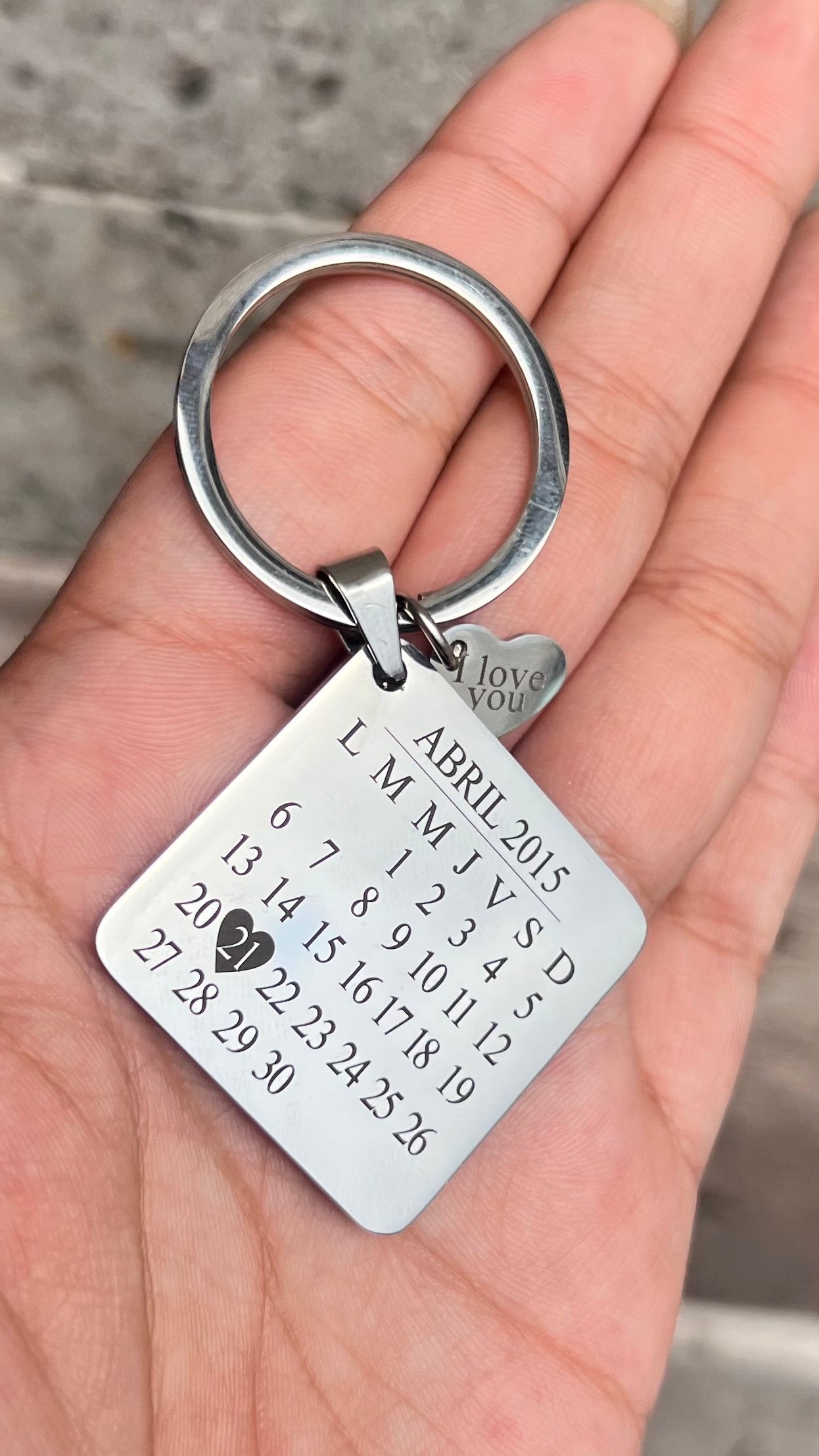 Llavero calendario - Personalizado en Acero