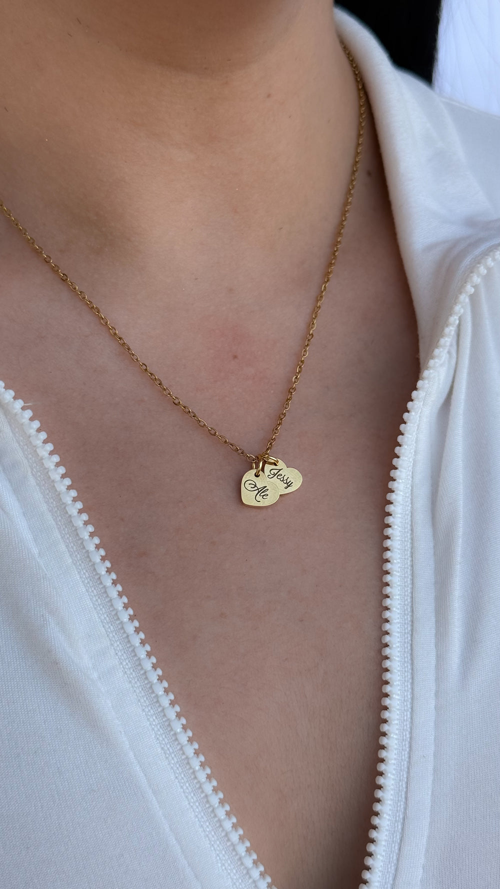 Collar Lina - Corazones personalizados en acero