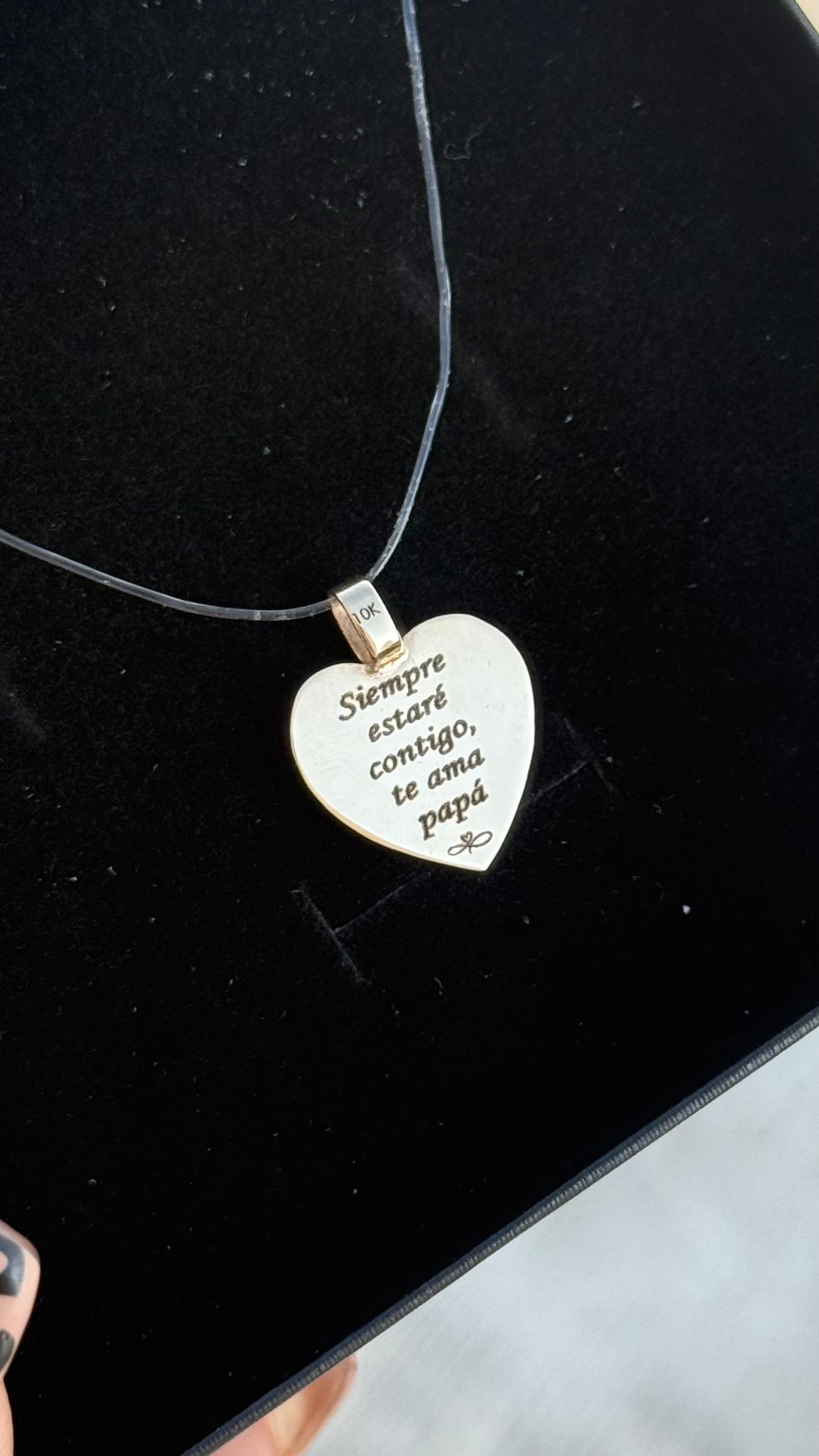 Dije corazón mini personalizado en Oro 10k