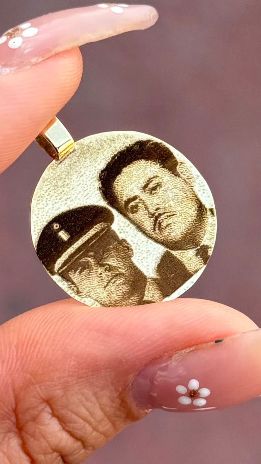 Dije círculo con foto en Oro 10k