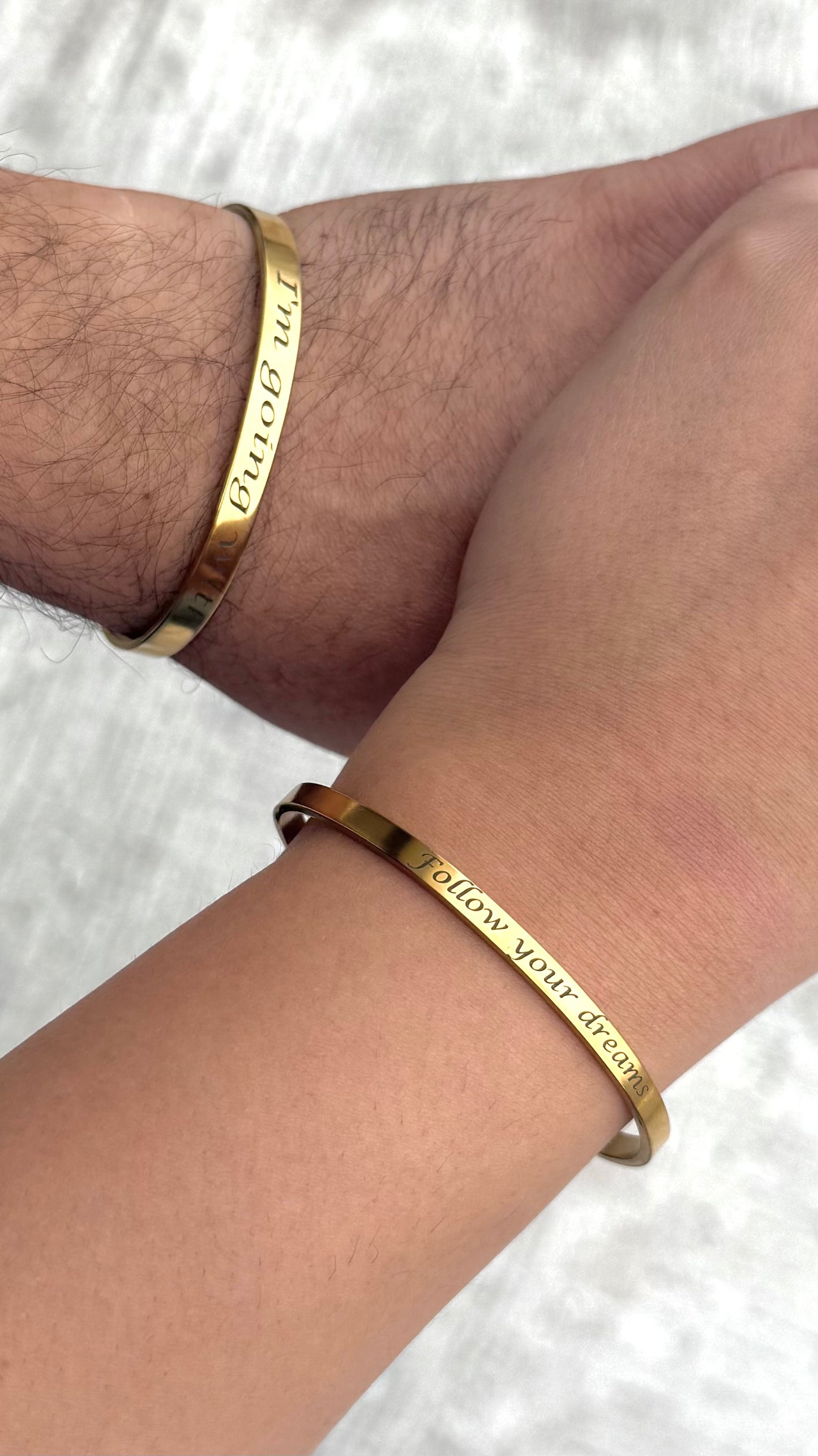 Dúo brazaletes personalizados en acero inoxidable