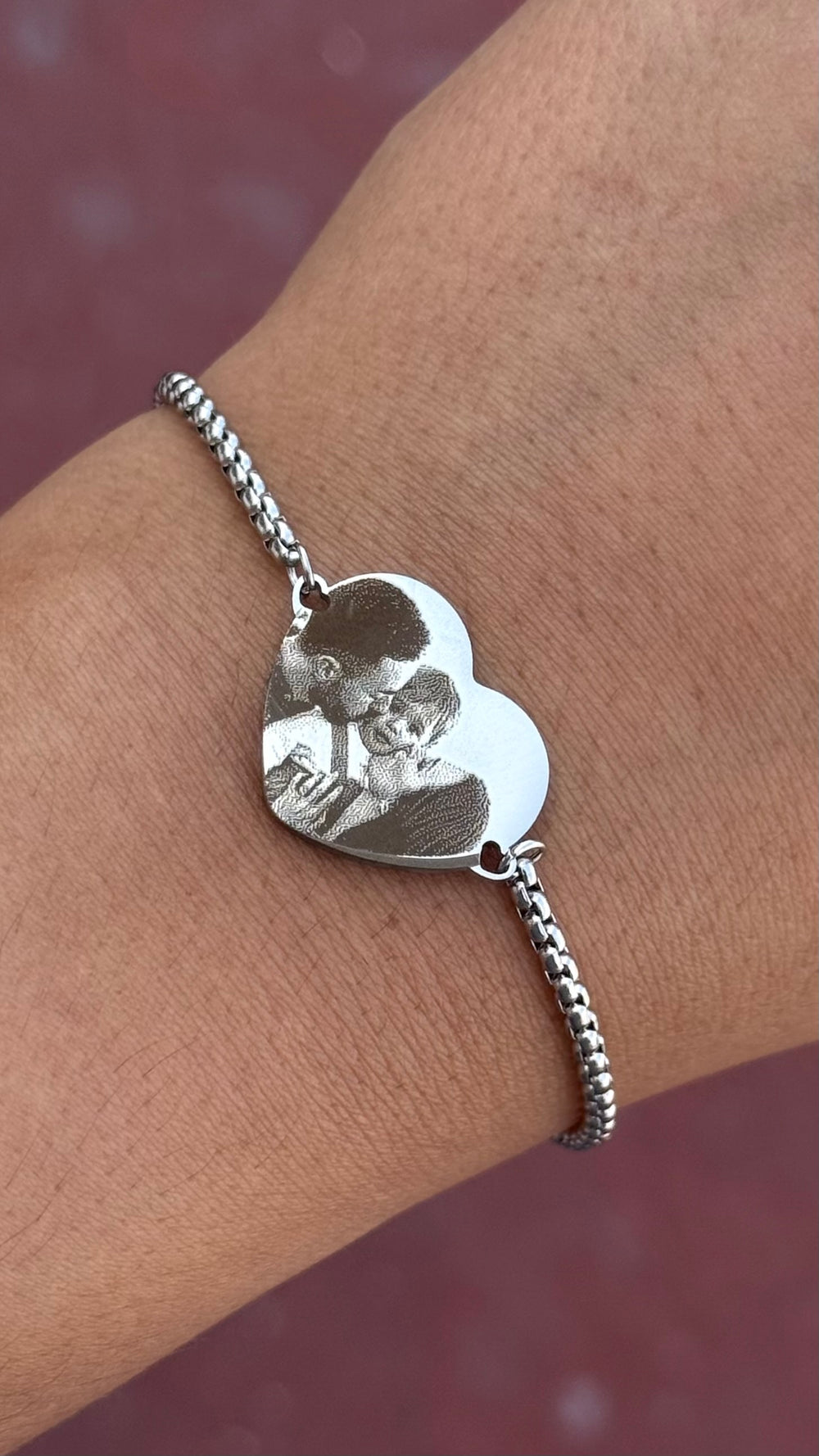 Pulser Aloha corazón con fotografía en acero inoxidable