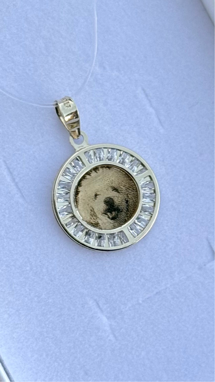 Medalla baguette 1.7 cm con foto - Oro 10k