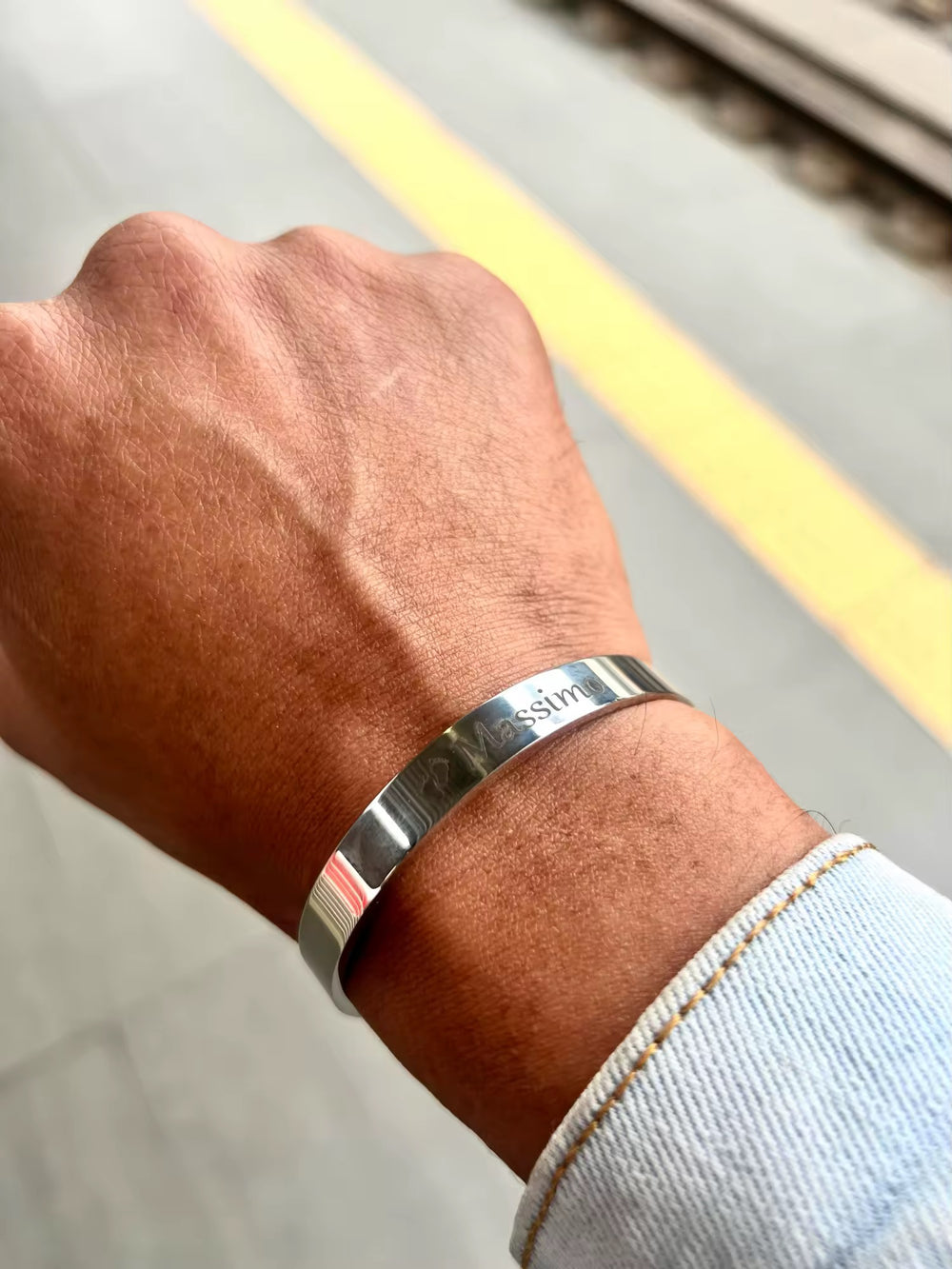 Brazalete personalizado en acero inoxidable 8mm