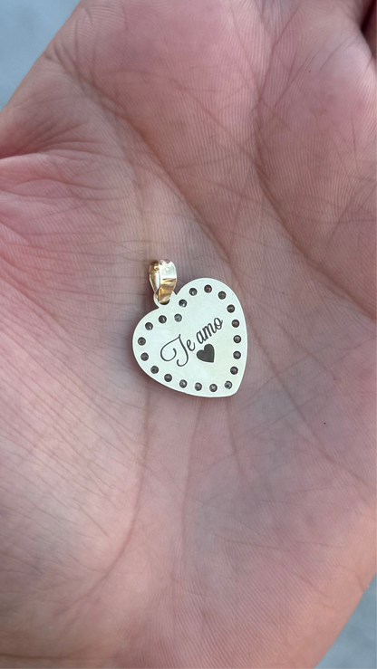 Medalla mini de Corazón 1.7 cm con foto Oro 10K