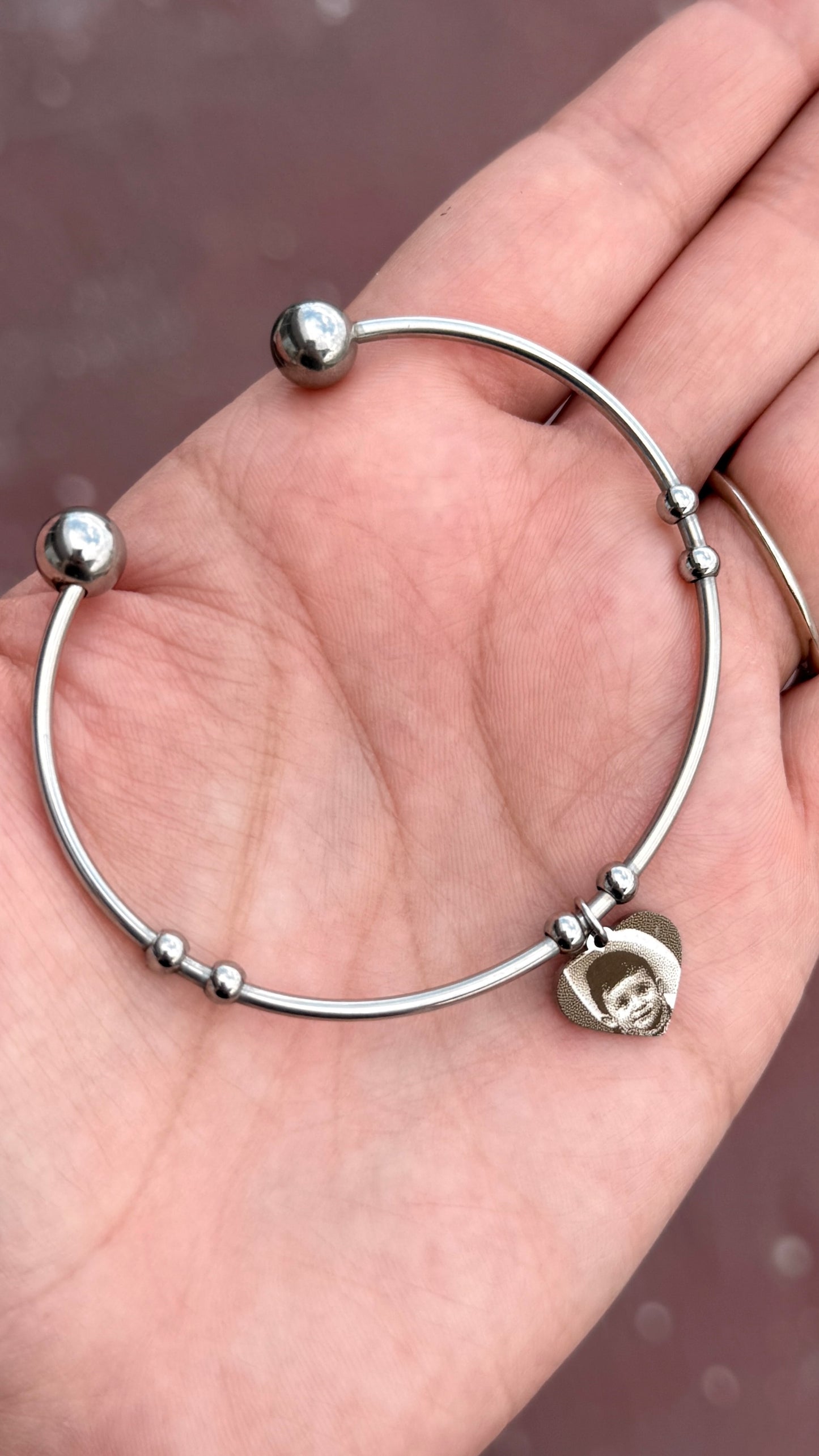 Brazalete corazón - fotograbado Acero inoxidable