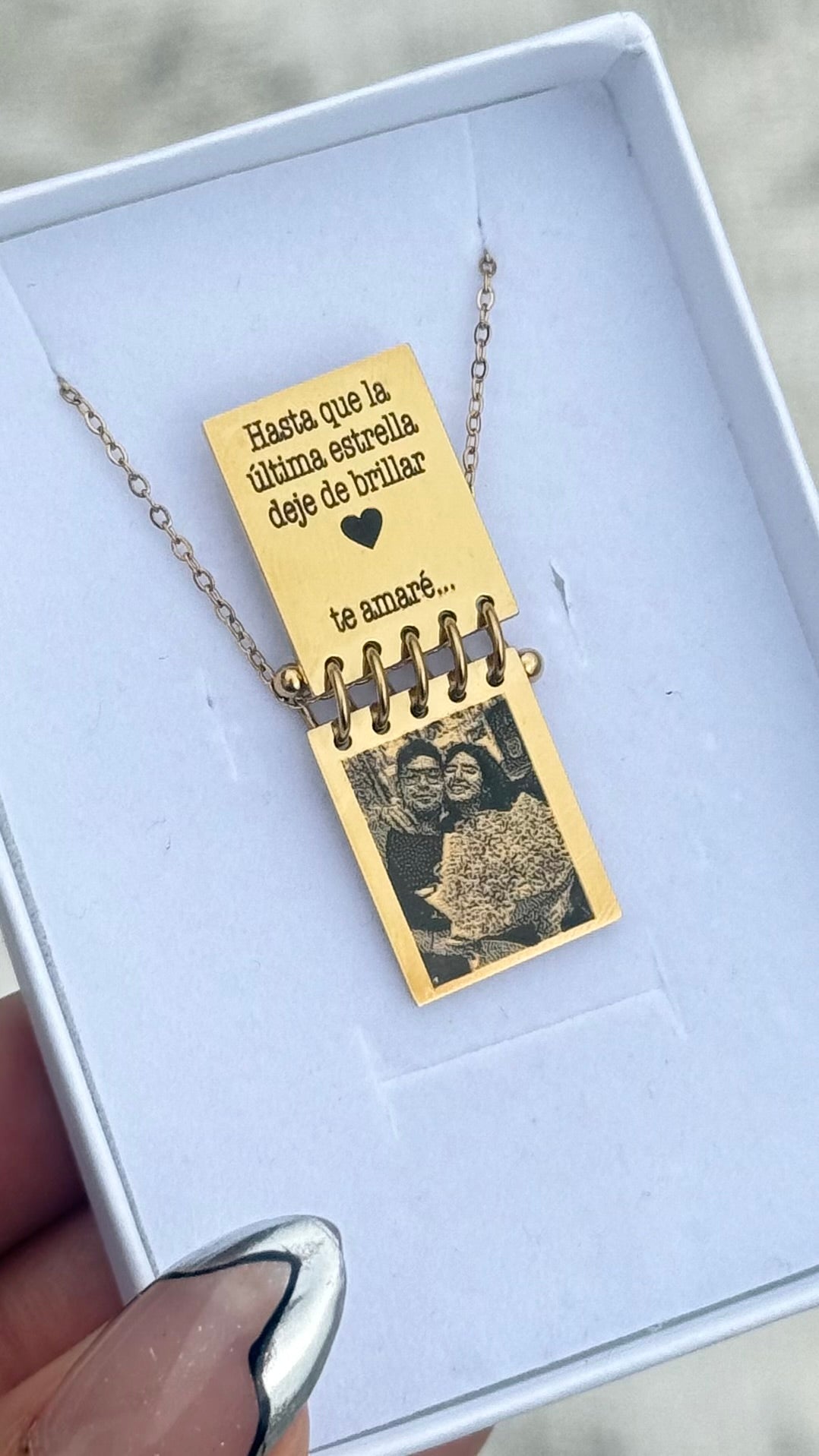 Libreta personalizada con foto - Acero inoxidable