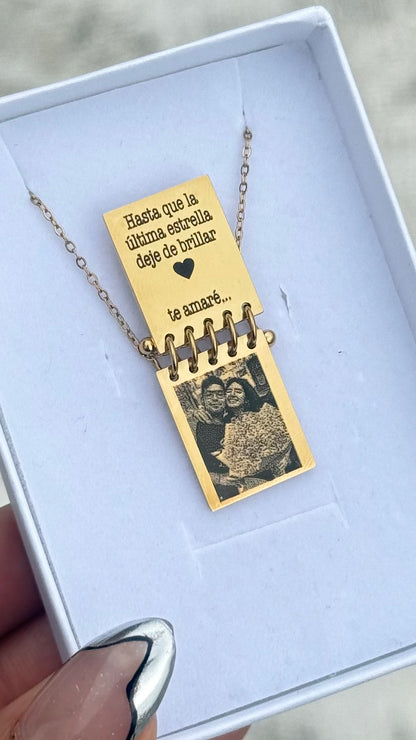 Libreta personalizada con foto - Acero inoxidable