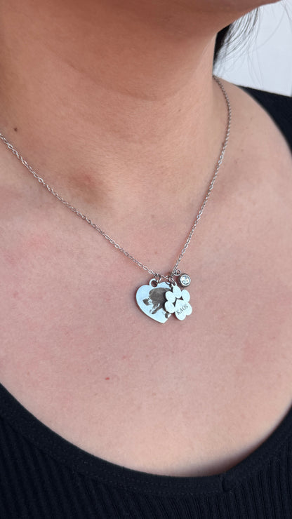 Collar Kaos - Personalizado con foto y huella de perro en Acero