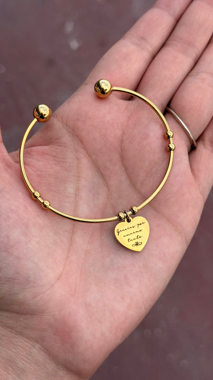 Brazalete corazón - fotograbado Acero inoxidable