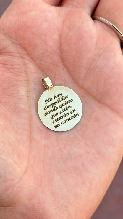 Dije círculo con foto en Oro 10k