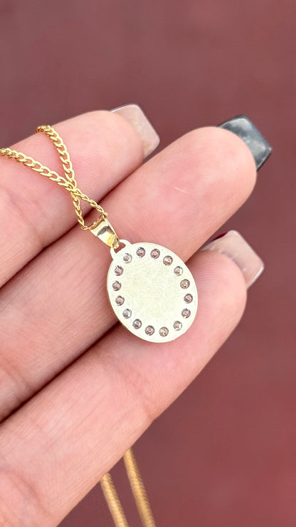 Cadena con medalla de Virgen Modelo florentino Oro 10k