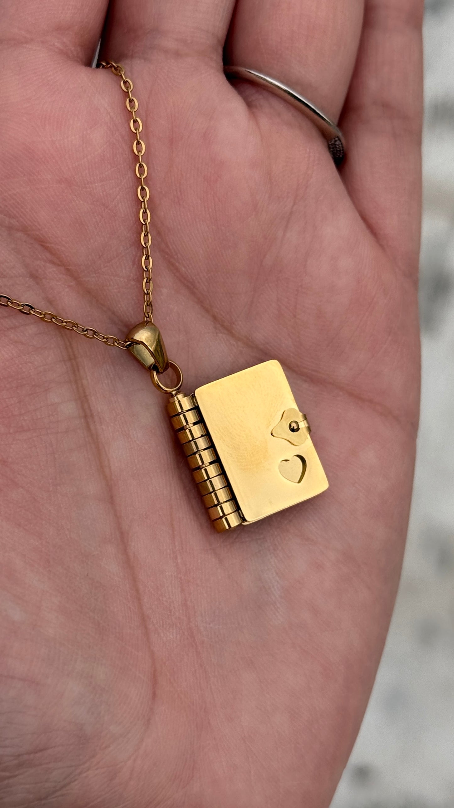 Collar Libro personalizado con foto acero inoxidable