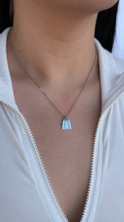 Collar Luna - Plaquitas personalizadas en acero inoxidable