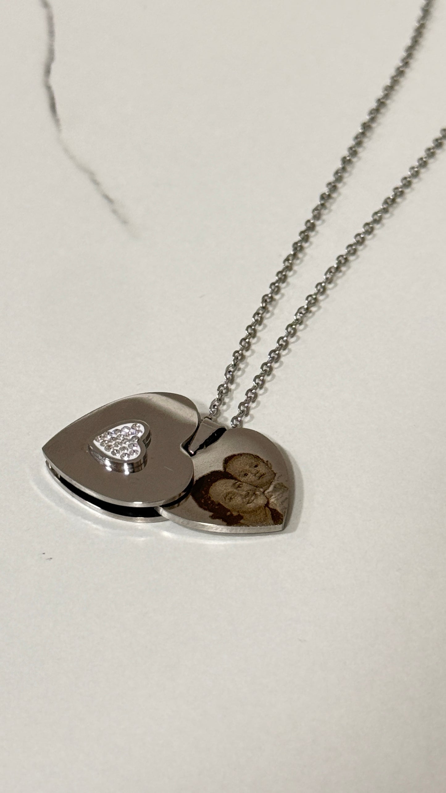 Collar corazón Secreto personalizado con foto acero inoxidable
