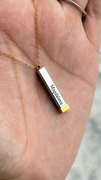 Collar barra Secreta - personalizada en acero inoxidable