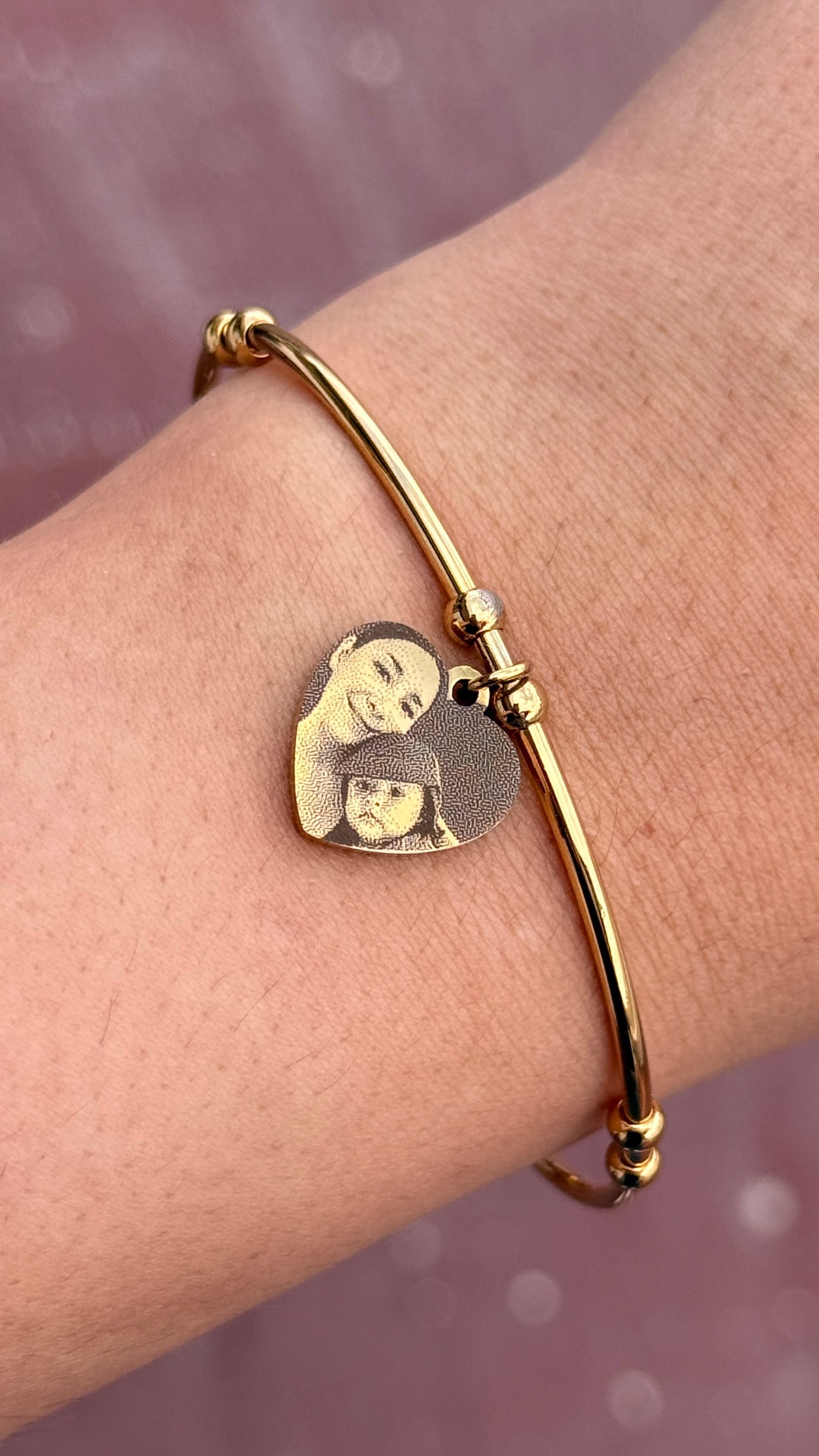 Brazalete corazón - fotograbado Acero inoxidable