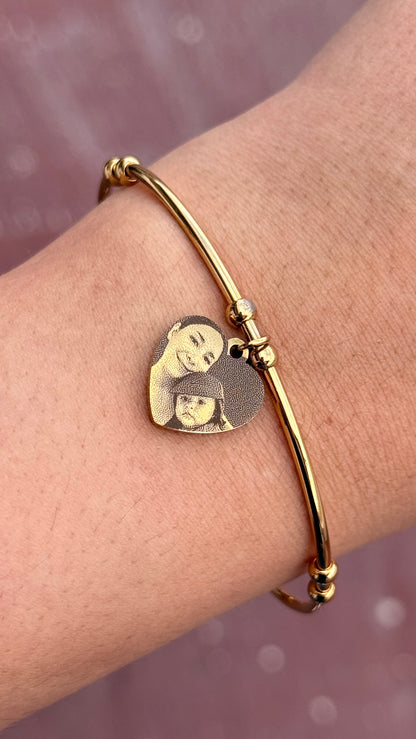 Brazalete corazón - fotograbado Acero inoxidable