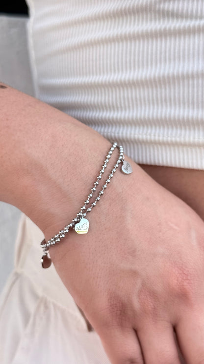 Pulsera corazones Lina - Personalizada Acero Inoxidable