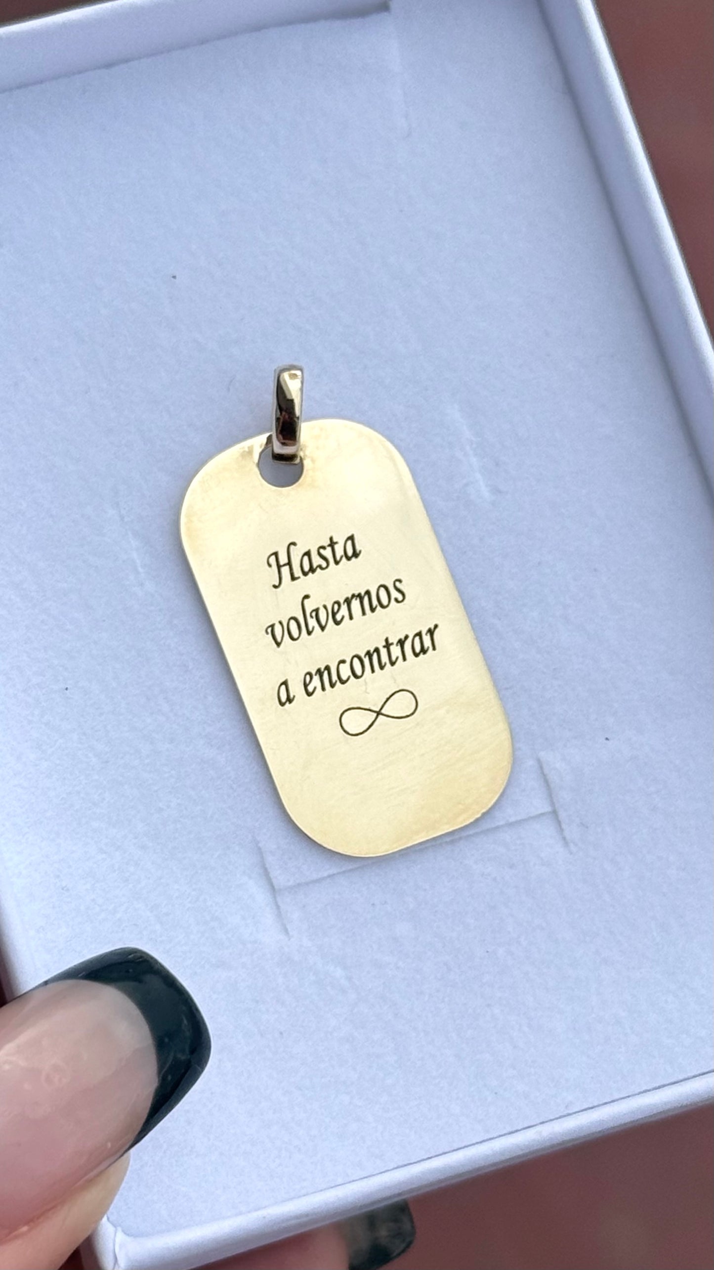 Dije de placa militar con fotografía en Oro 10k