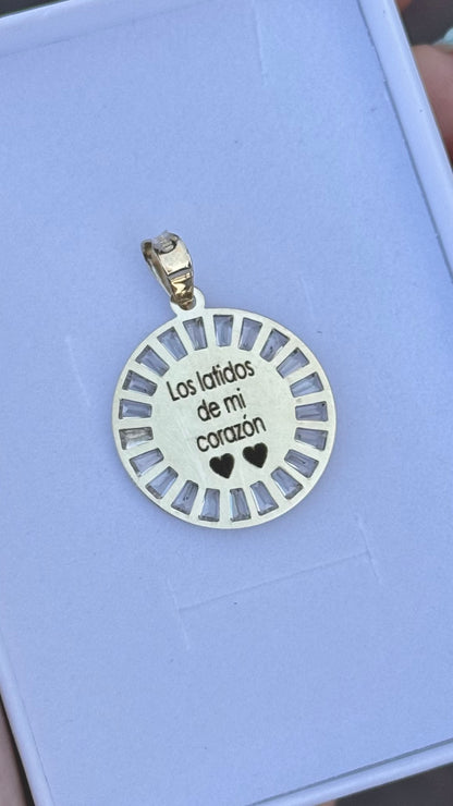 Medalla baguette 2.2 cm con foto en Oro 10k
