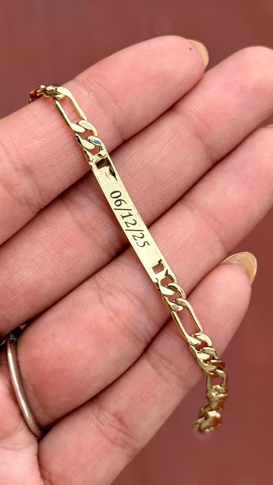Esclava Para Bebé Con Nombre 12 Cm Chapa De Oro 18k