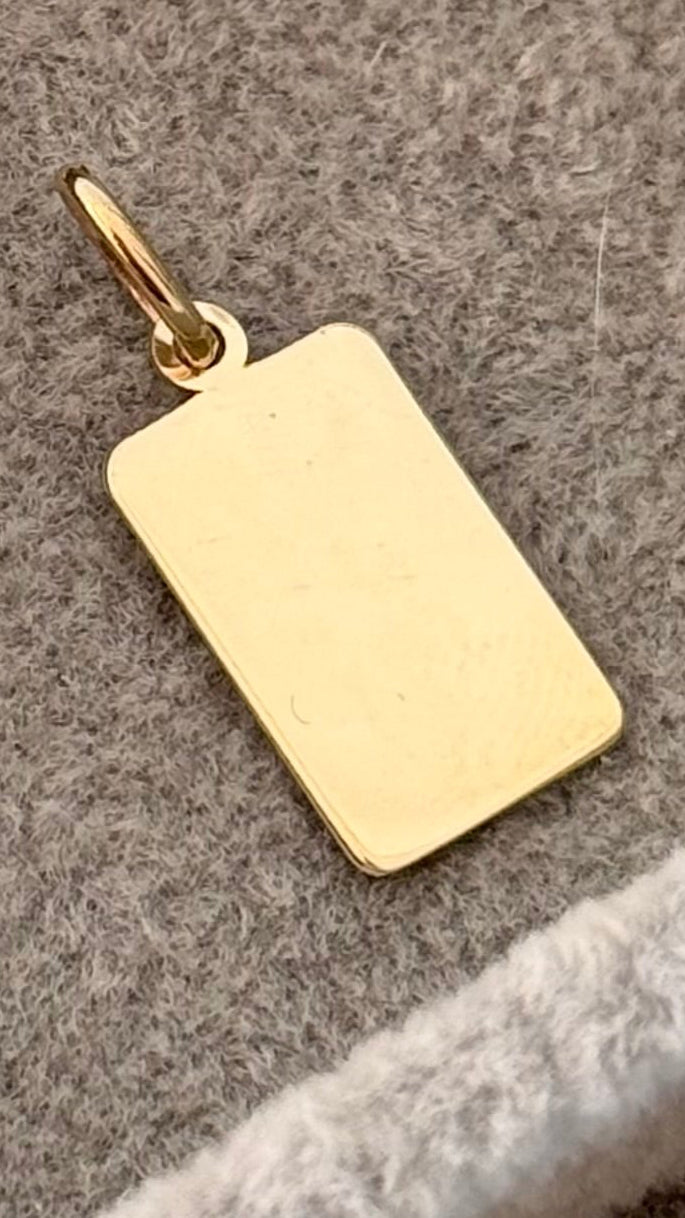 Dije rectángulo con foto 1.6 cm Oro 10k