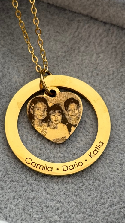 Collar Nilo personalizado con foto en acero inoxidable