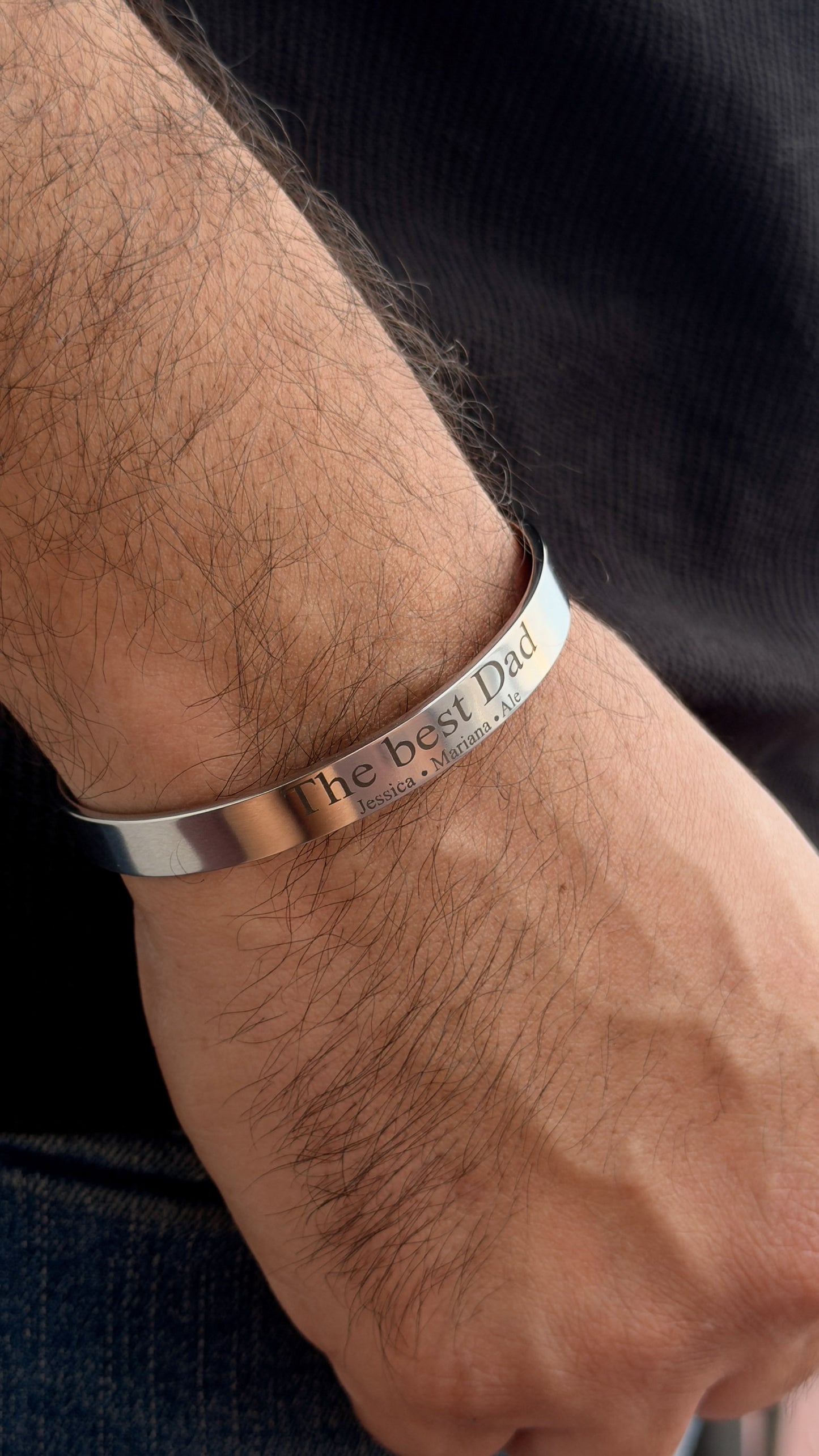 Brazalete personalizado en acero inoxidable 8mm