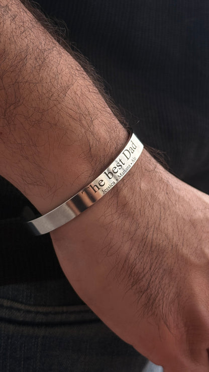 Brazalete personalizado en acero inoxidable 8mm