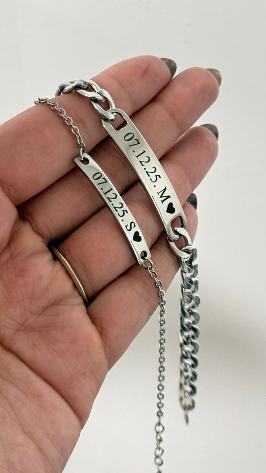 Dúo de esclavas Madrid acero inoxidable Plateado