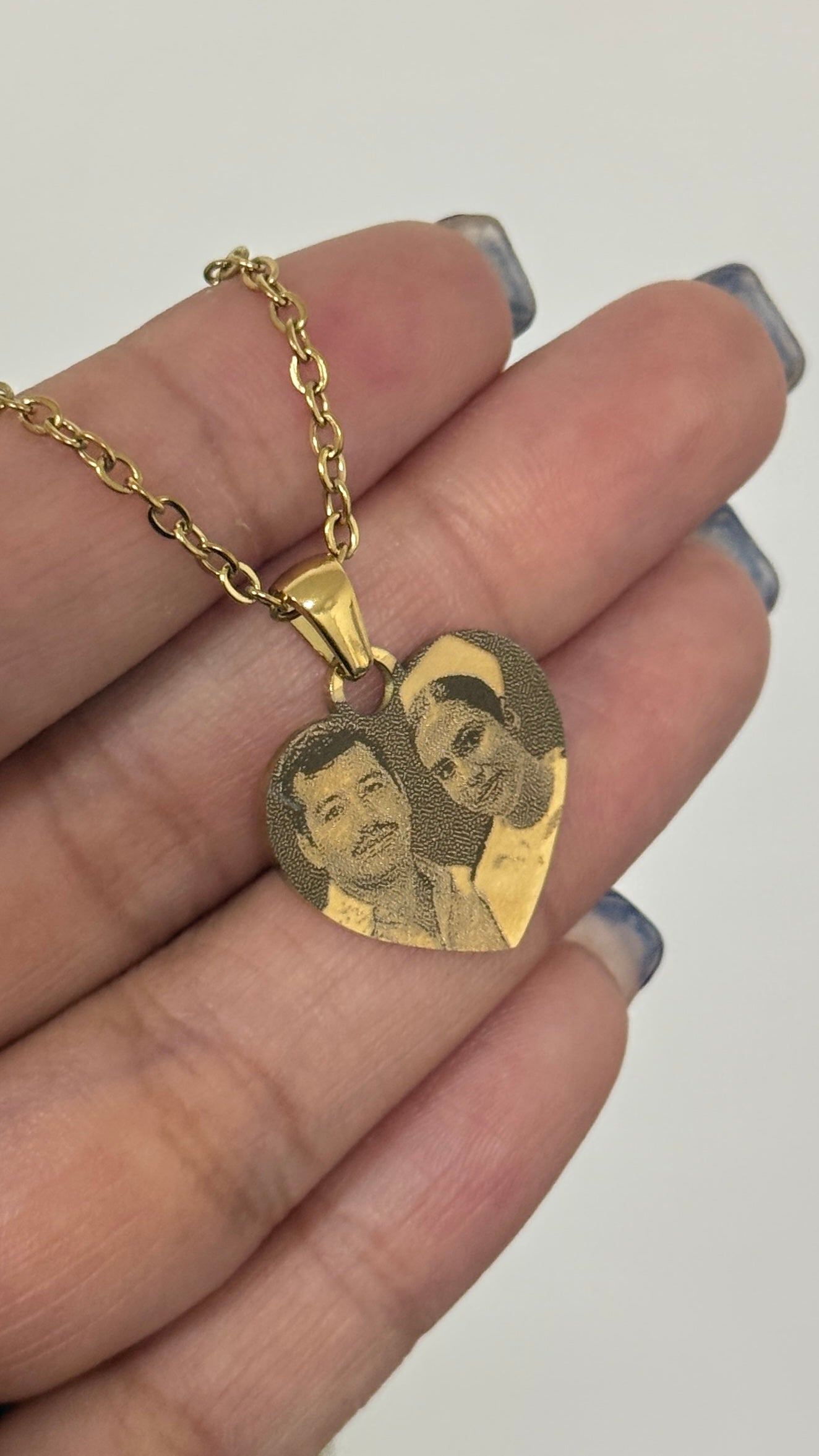 Collar corazón baby personalizado con foto en acero