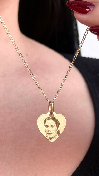 Dije corazón chico personalizado en Oro 10k