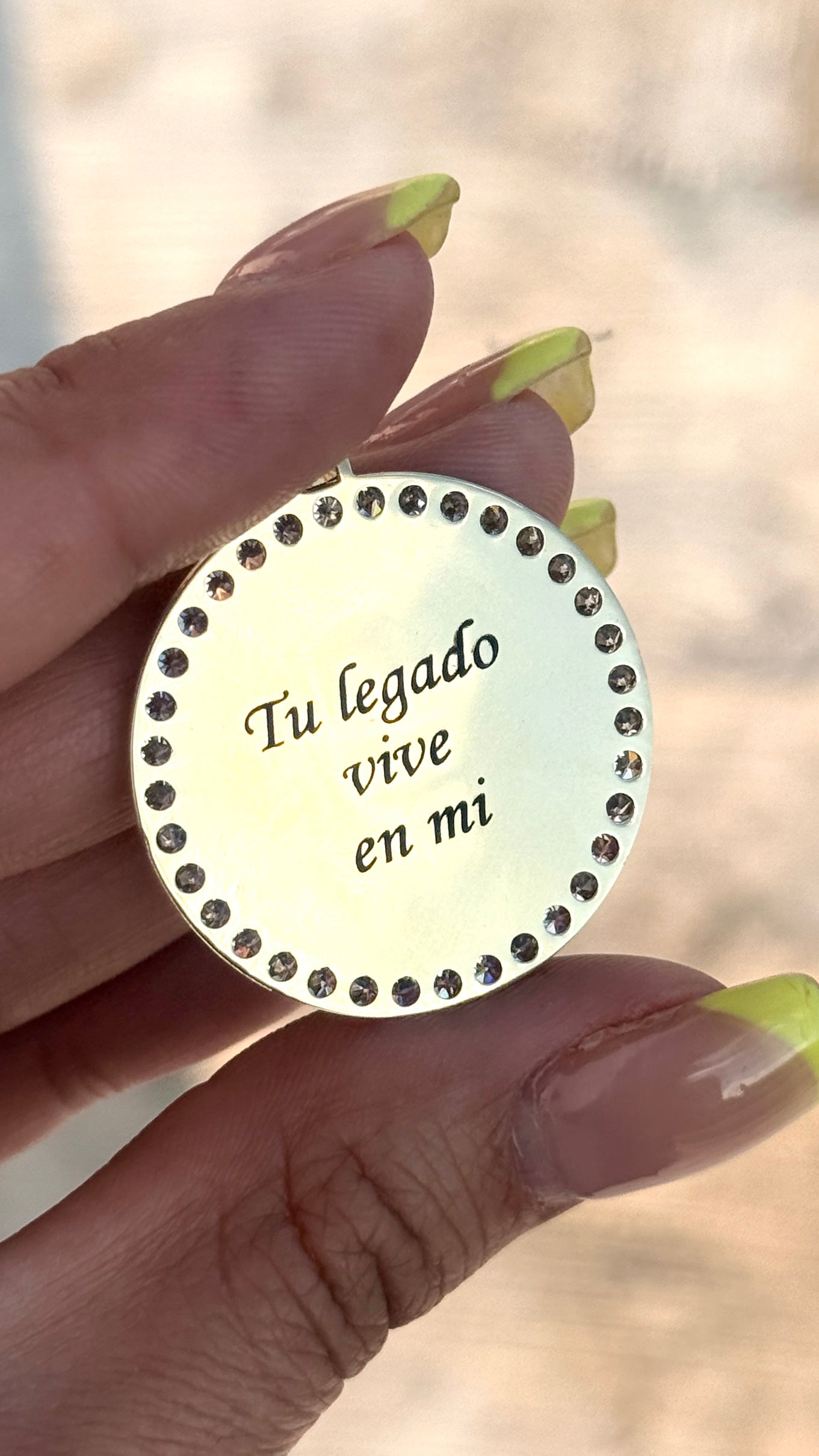 Medalla zirconia 3 cm con foto Oro 10k