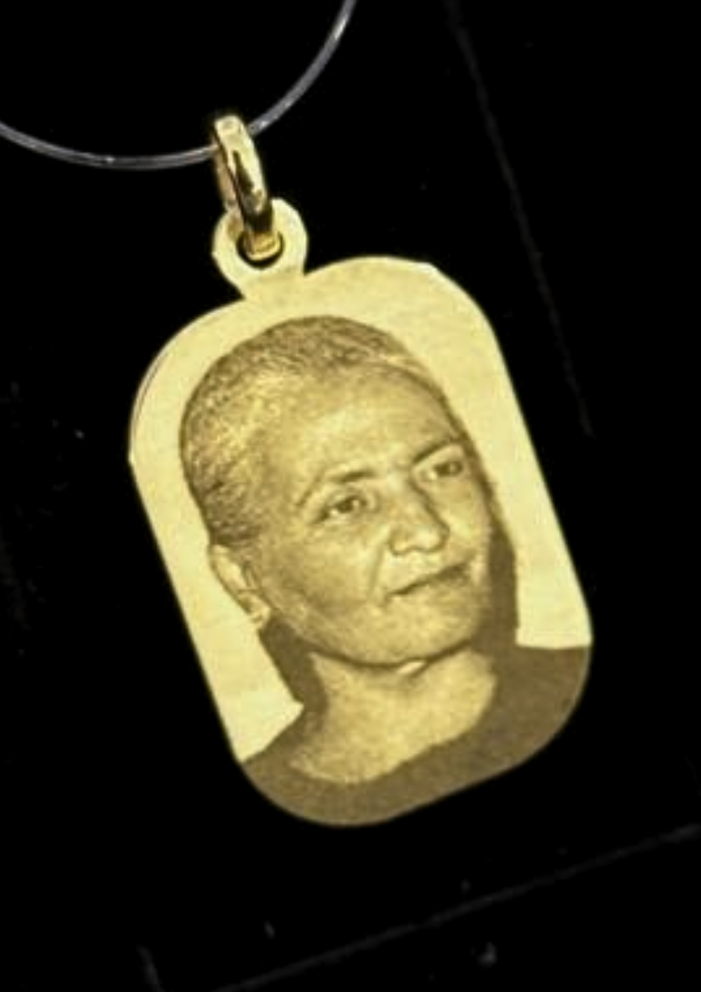 Dije de placa militar con fotografía en Oro 10k