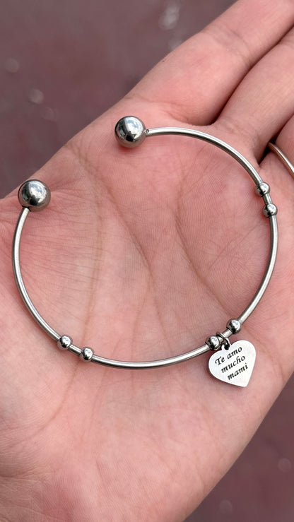 Brazalete corazón - fotograbado Acero inoxidable