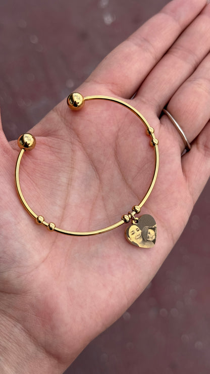 Brazalete corazón - fotograbado Acero inoxidable