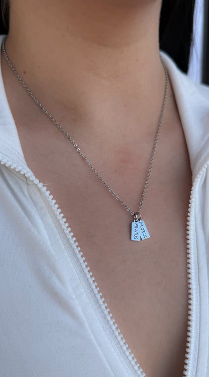 Collar Luna - Plaquitas personalizadas en acero inoxidable