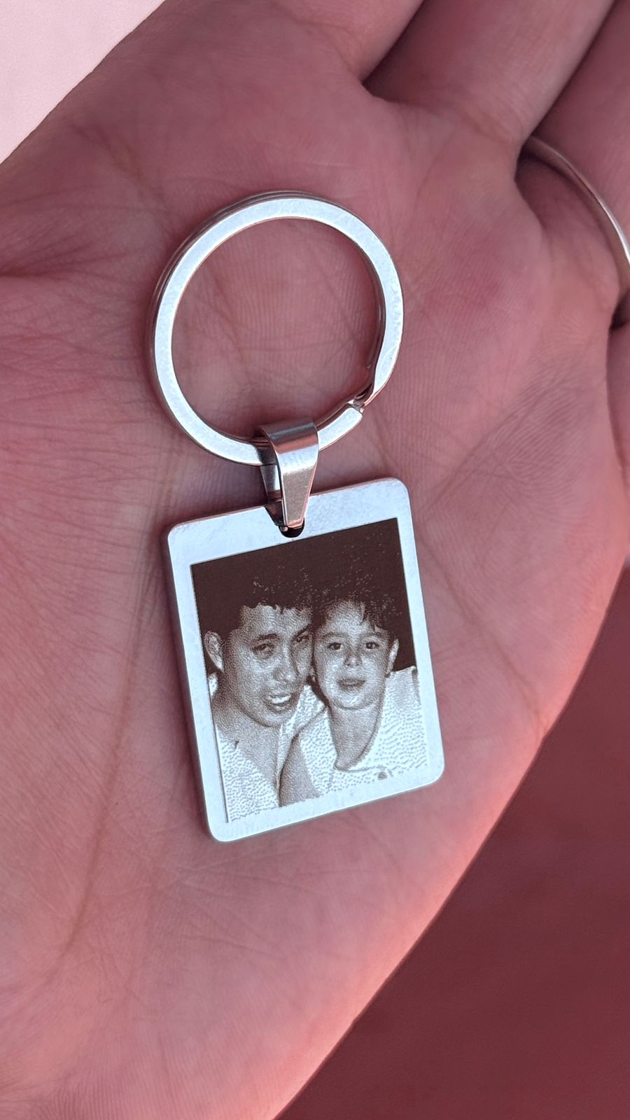 Llavero personalizado las llaves de Papá Acero fotograbado