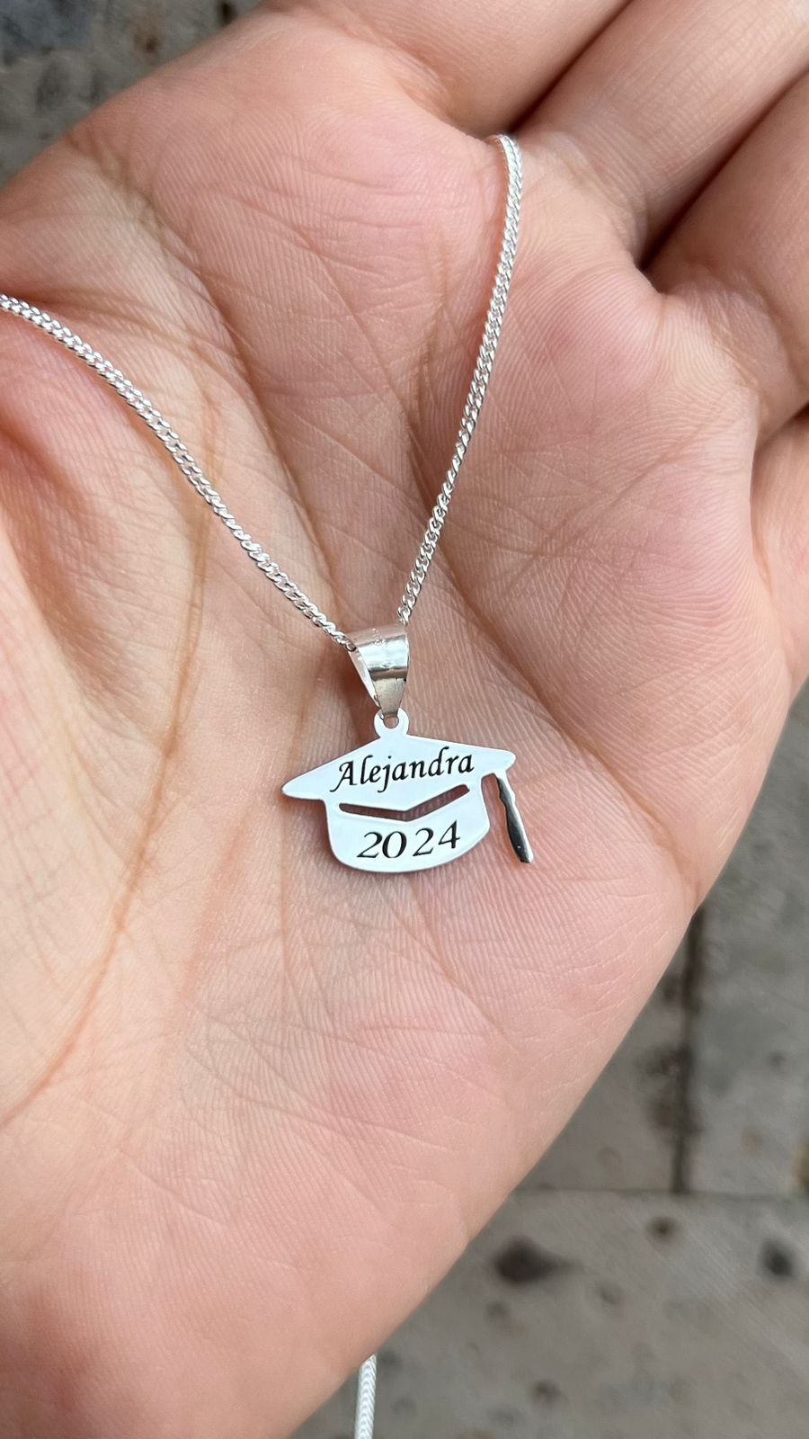 Collar birrete personalizado en Plata .925