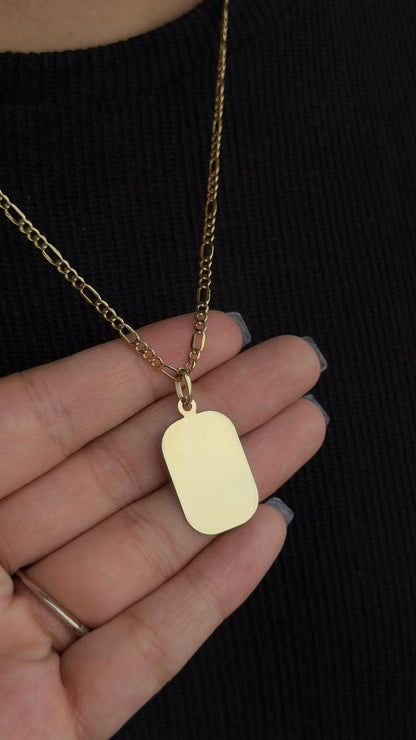Dije de placa militar con fotografía en Oro 10k
