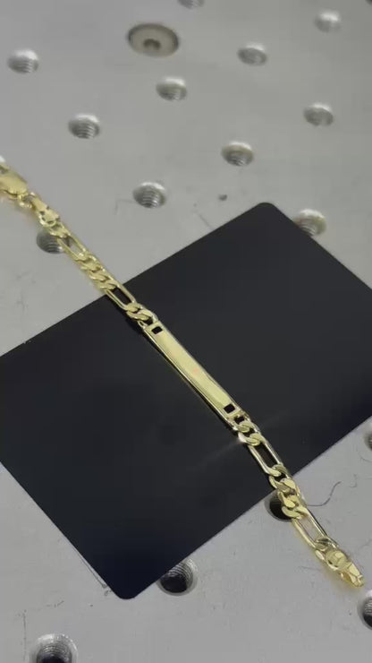 Esclava Para Bebé Con Nombre 12 Cm Chapa De Oro 18k